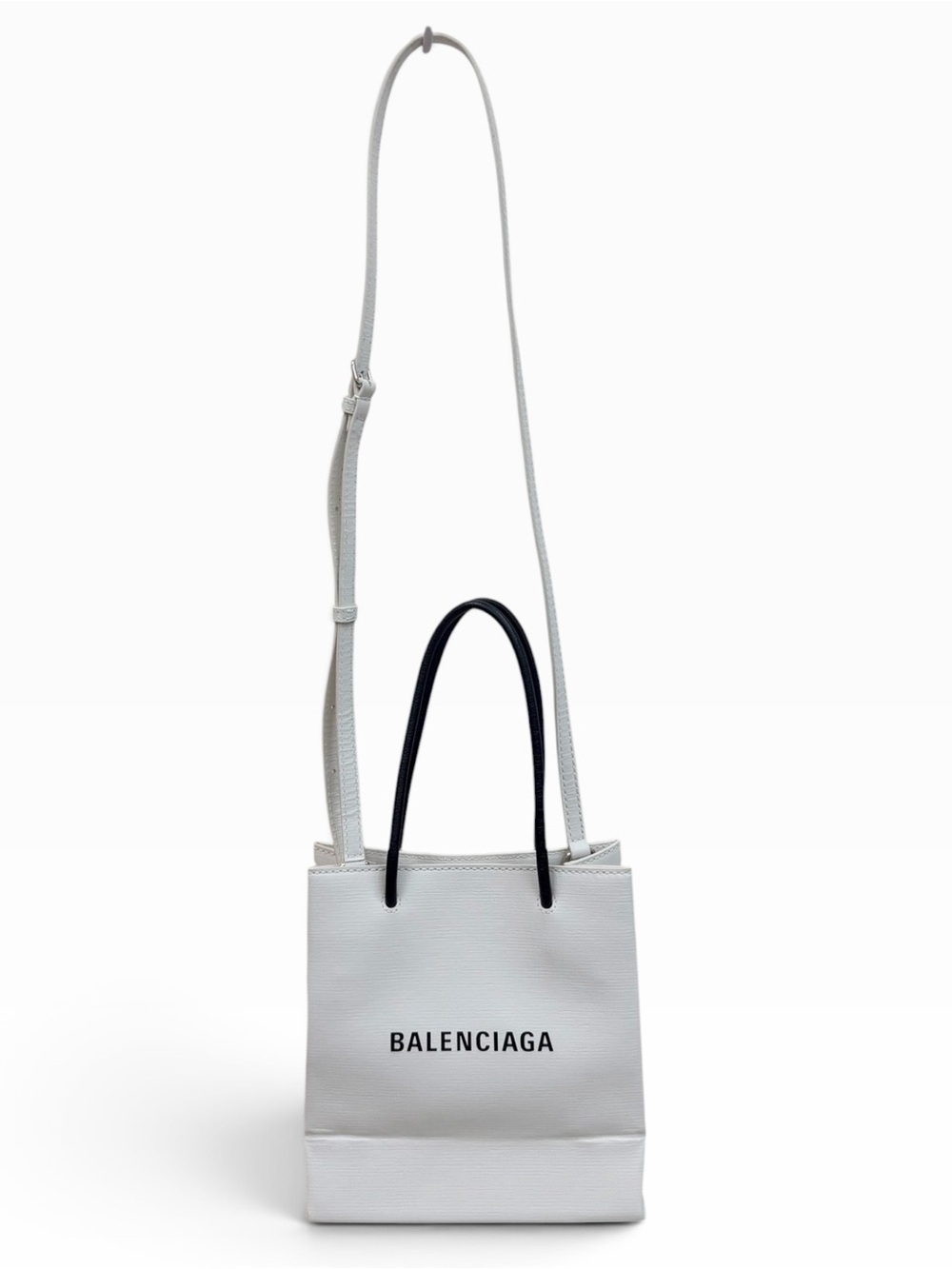 Brand new w/ tags Balenciaga XXS North South Shopping Tote White Crossbody Bag